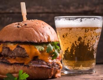 Burger and beer at an Oak Island sports bar