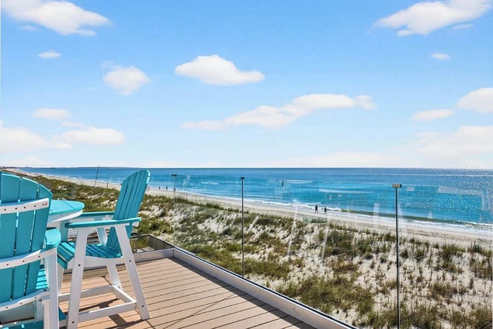 view from oak island vacation rental